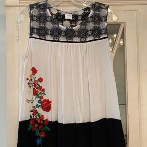 Desigual Marta Sleeveless Printed Shirt Size Medium